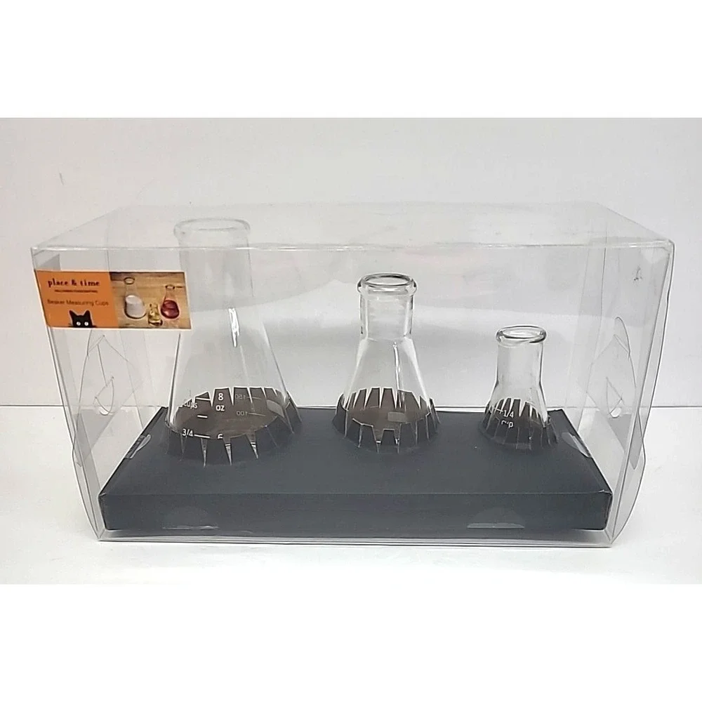 Place & Time Halloween Foodcrafting/Decor Glass Beaker Measuring Cups